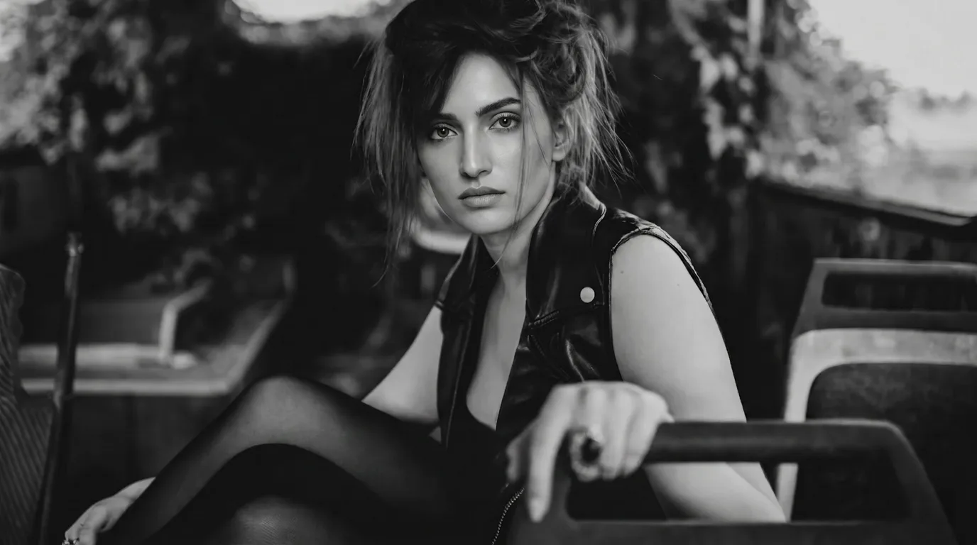 Trishika in an edgy leather look