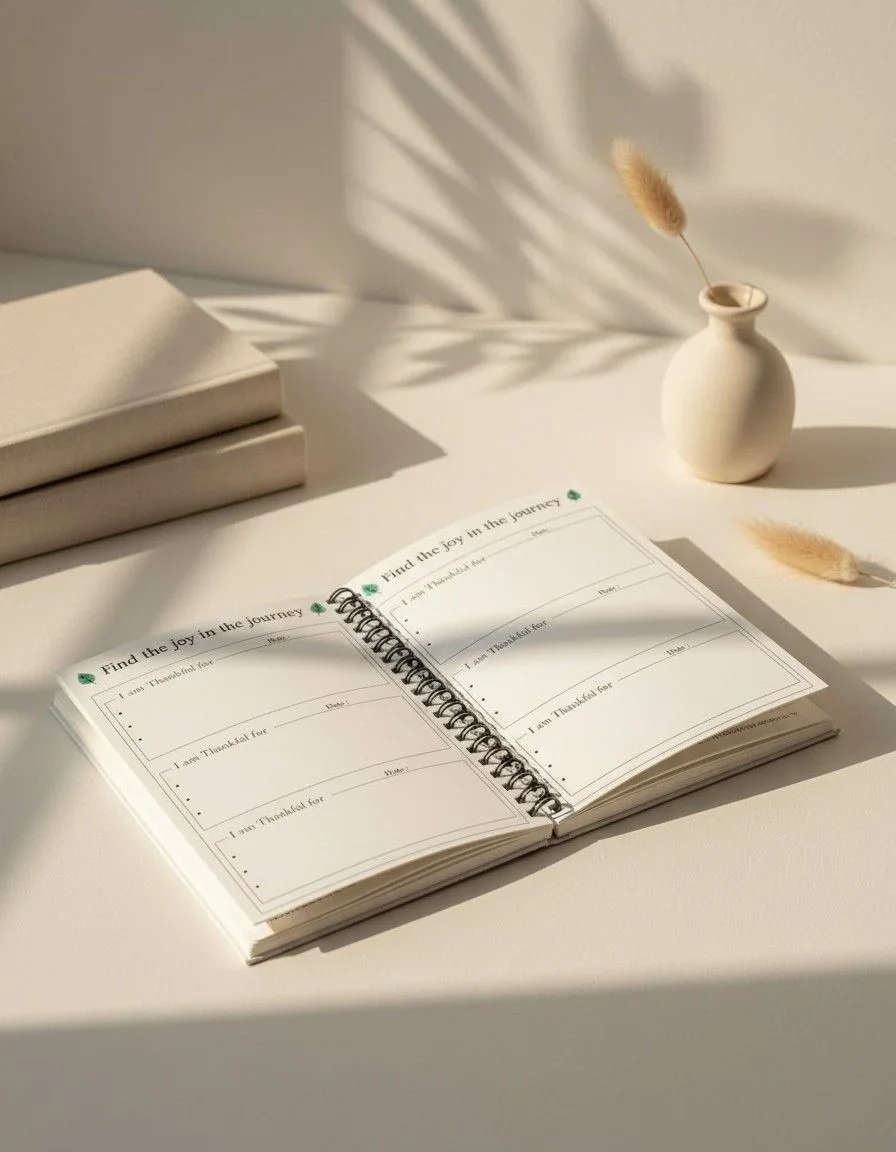 PamperBug daily gratitude journal India open flat showing I am Thankful for prompt pages — KapdeWali