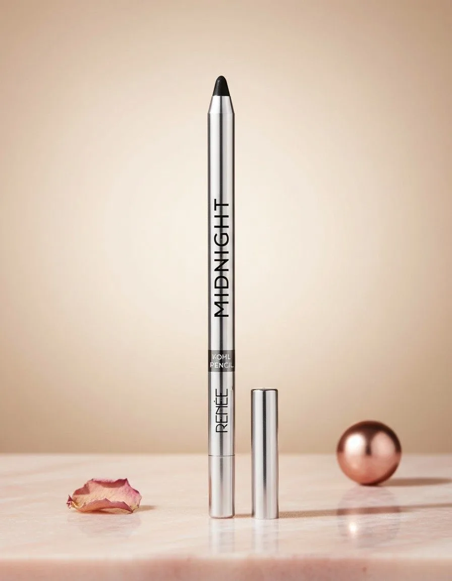 RENEE Midnight Kohl review kohl pencil with bold black pigment swatch RENÉE Cosmetics KapdeWali