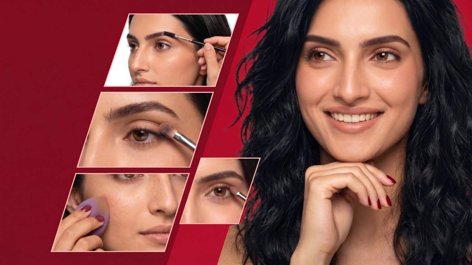 Trishika modeling a radiant, glowing makeup finish
